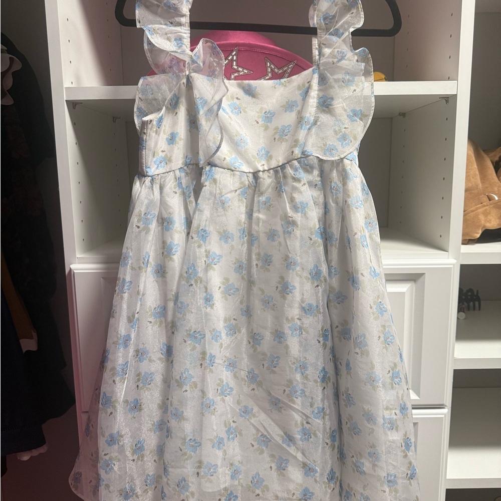 Storia Blue and White Floral Mini Dress